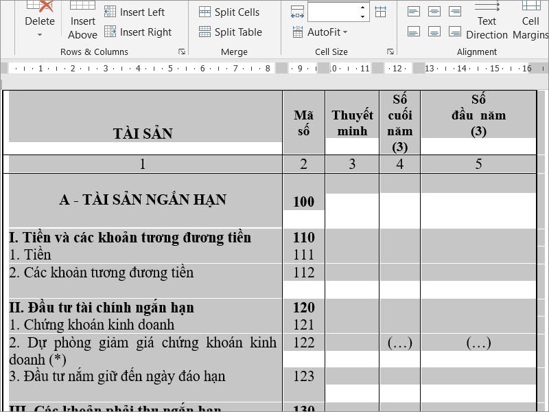 bảng trong word bị tràn lề 5