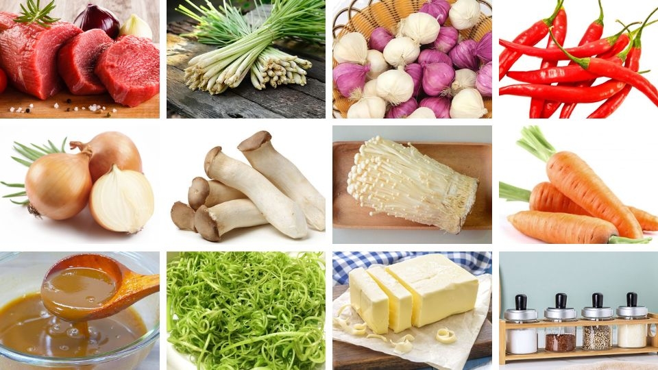 nguyên liệu làm lẩu nướng thịt bò sốt me