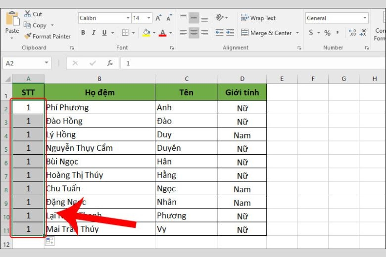 cách sắp xếp tên theo abc trong excel 15