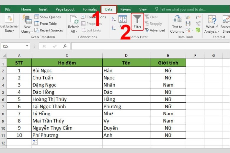 cách sắp xếp tên theo abc trong excel 18