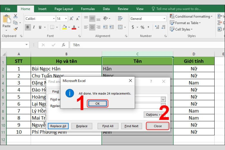 cách sắp xếp tên theo abc trong excel 3