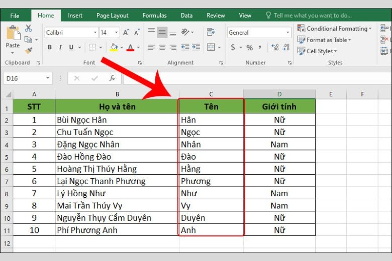 cách sắp xếp tên theo abc trong excel 4
