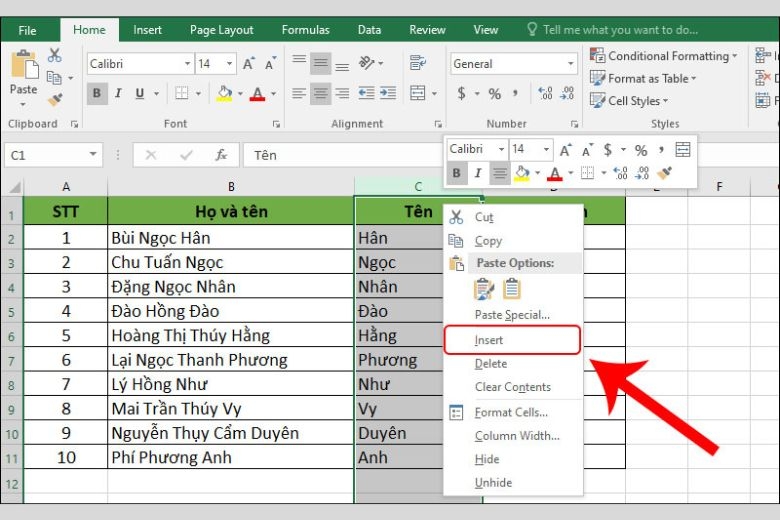 cách sắp xếp tên theo abc trong excel 5