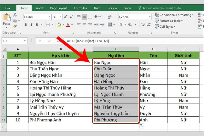 cách sắp xếp tên theo abc trong excel 8