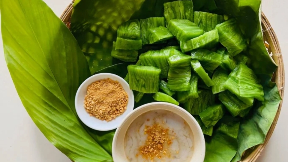 Bánh đúc từ lá dứa