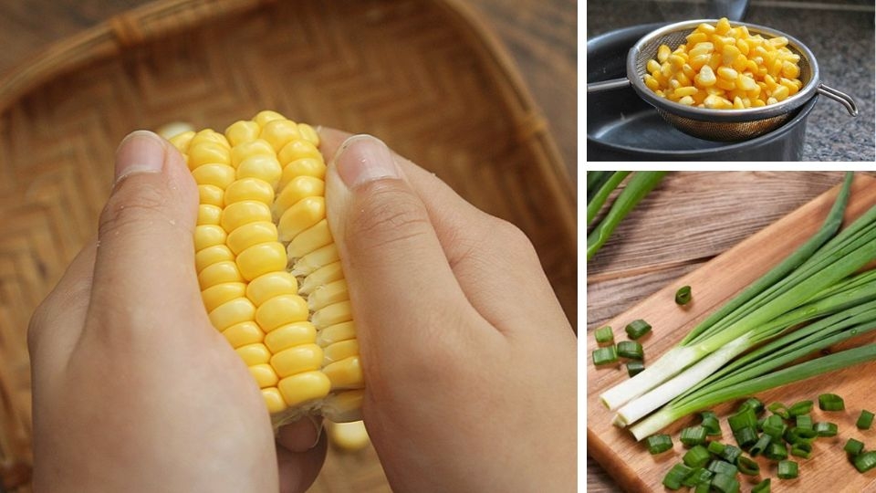 sơ chế nguyên liệu làm bắp xào tép khô