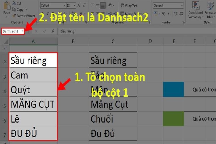 Hãy đặt tên tùy thích cho cột dữ liệu 1