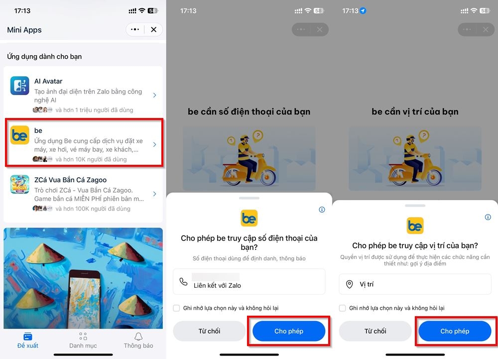Cách sử dụng Be trên ứng dụng Zalo 2