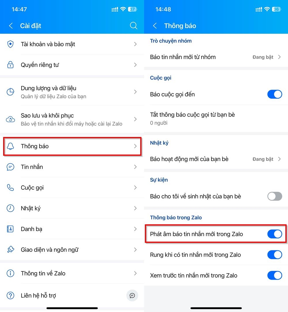 Nguyên nhân và cách khắc phục tin nhắn Zalo không có tiếng 2