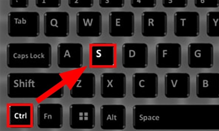Nhấn tổ hợp phím Ctrl + S