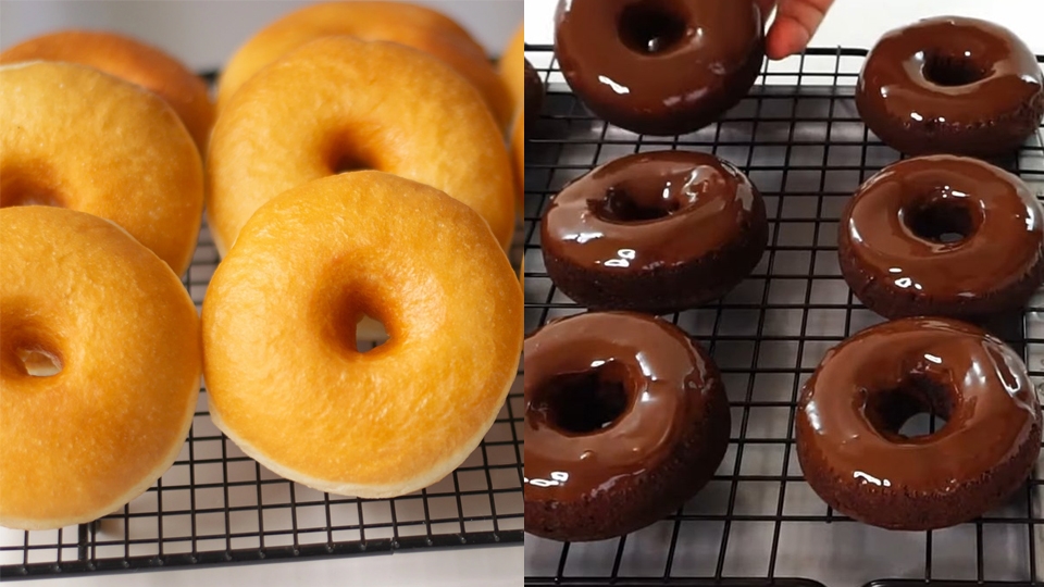 Bánh Donut phủ đường và socola