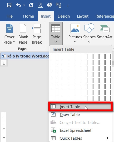Kẻ ô ly trong Word (5)