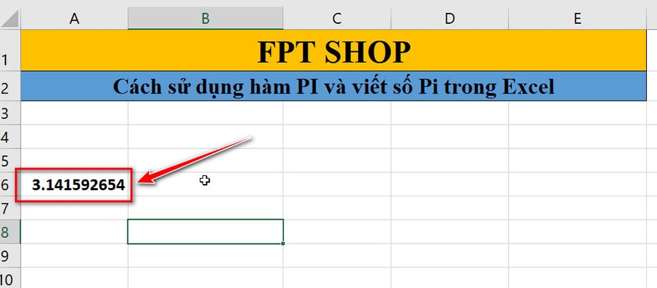 Số Pi và hàm PI trong Excel - Ảnh 02