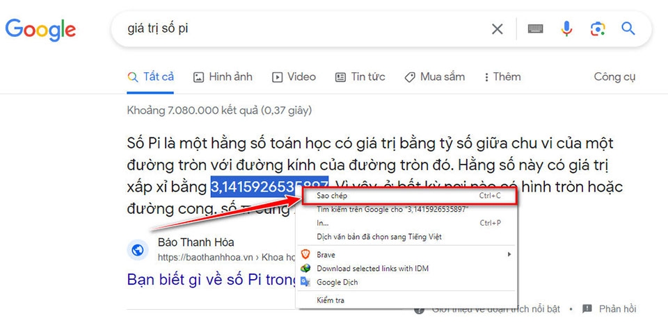Số Pi và hàm PI trong Excel - Ảnh 03