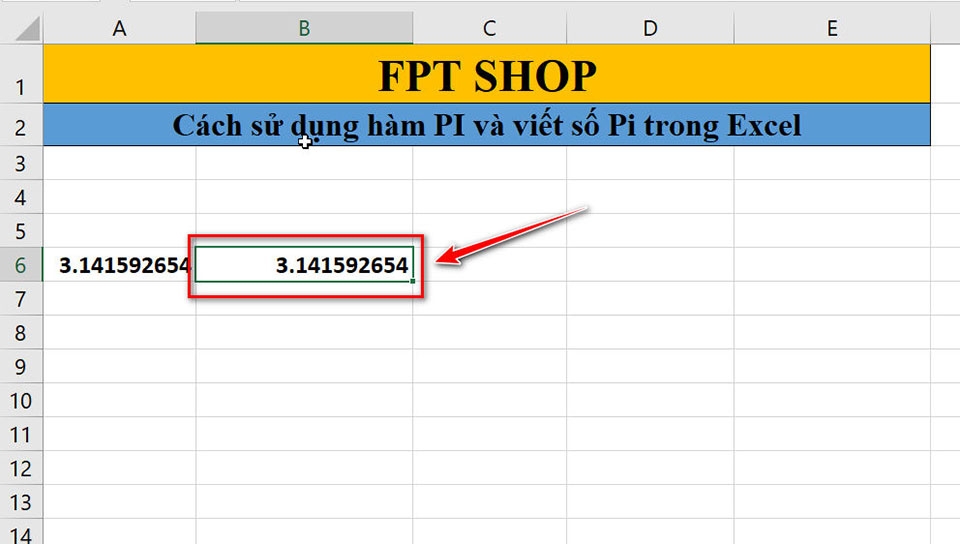 Số Pi và hàm PI trong Excel - Ảnh 05