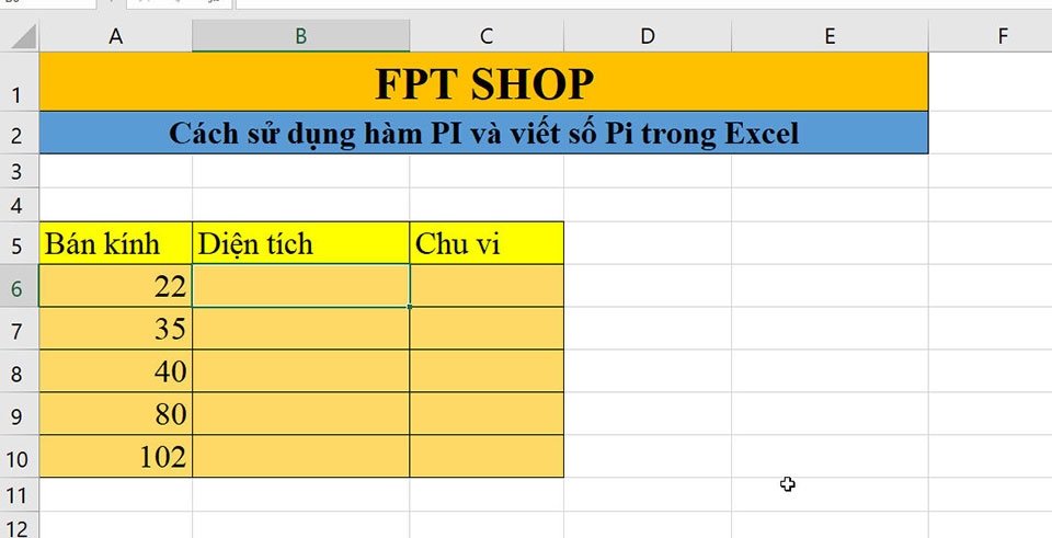 Số Pi và hàm PI trong Excel - Ảnh 06