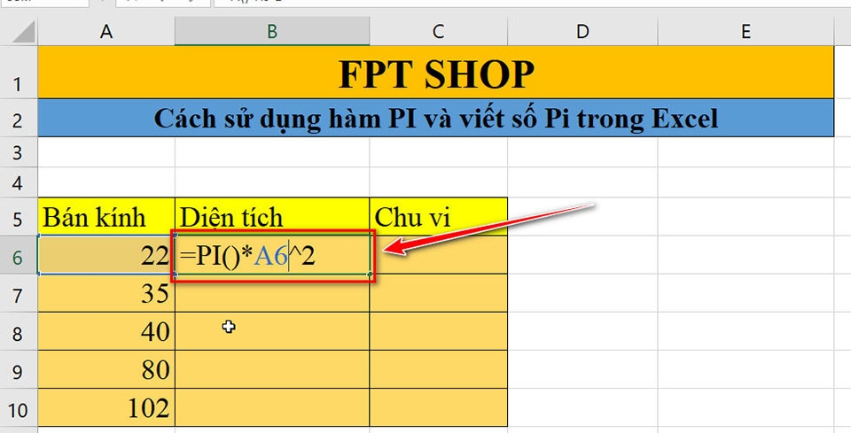 Số Pi và hàm PI trong Excel - Ảnh 07