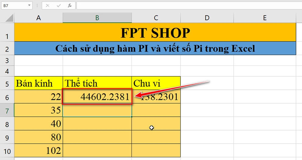 Số Pi và hàm PI trong Excel - Ảnh 12