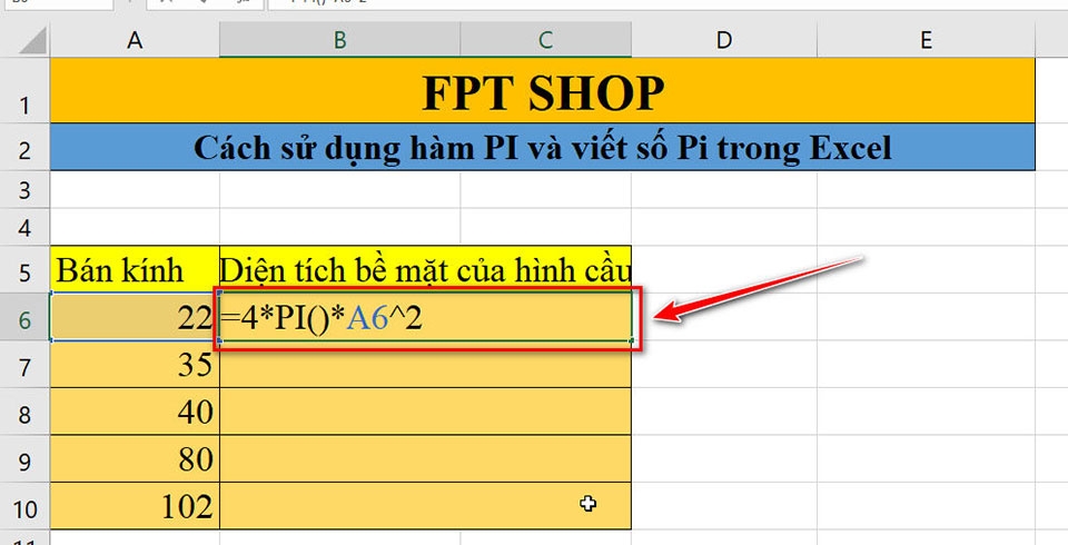 Số Pi và hàm PI trong Excel - Ảnh 13