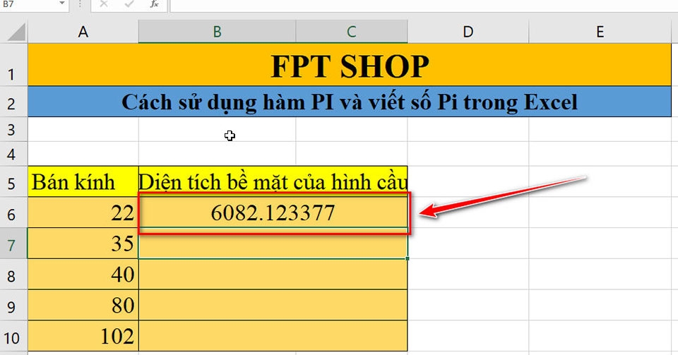 Số Pi và hàm PI trong Excel - Ảnh 14