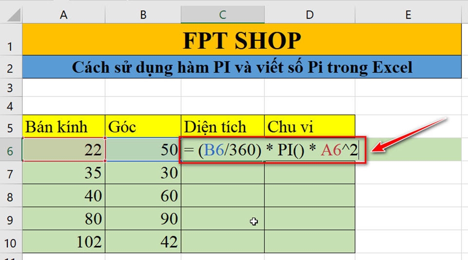 Số Pi và hàm PI trong Excel - Ảnh 15