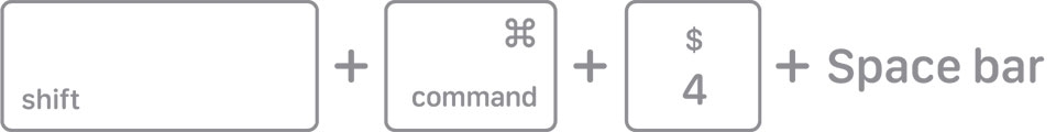 Shift + Command + 4 + Spacebar