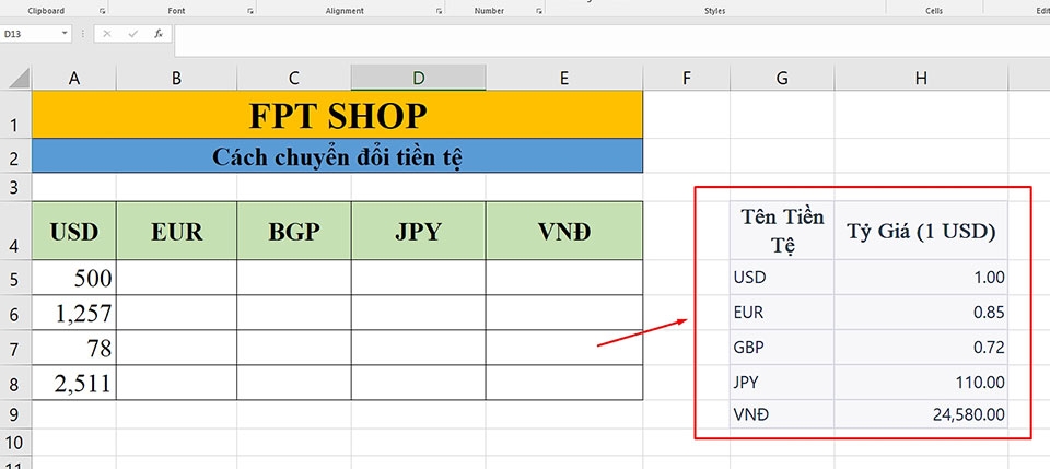 Chuyển đổi tiền tệ trong Excel - Ảnh 07