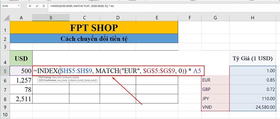 Chuyển đổi tiền tệ trong Excel - Ảnh 08