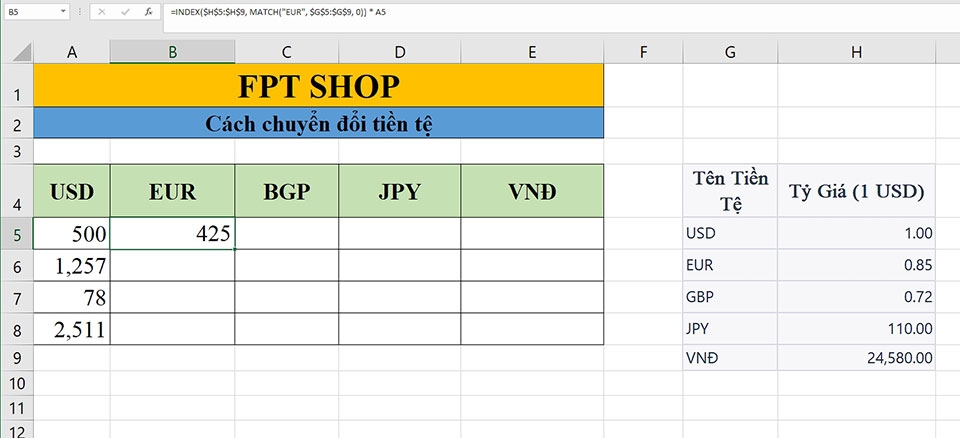 Chuyển đổi tiền tệ trong Excel - Ảnh 09
