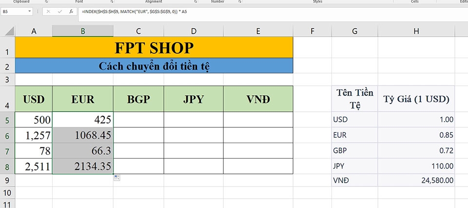 Chuyển đổi tiền tệ trong Excel - Ảnh 10