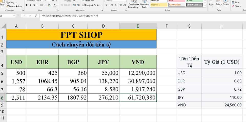 Chuyển đổi tiền tệ trong Excel - Ảnh 11