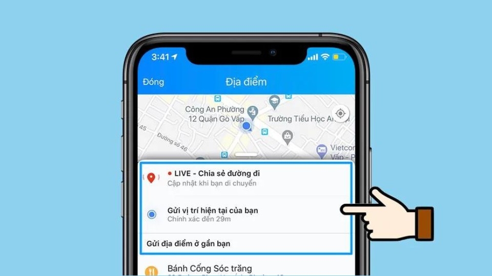 Chọn chia sẻ vị trí theo nhu cầu