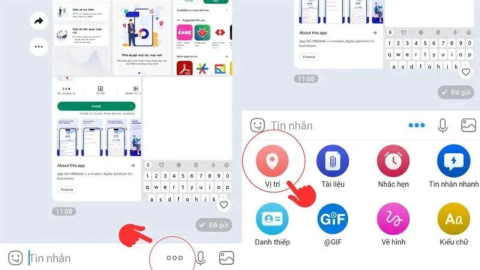 Chọn “Vị trí" trong các tùy chọn được hiển thị