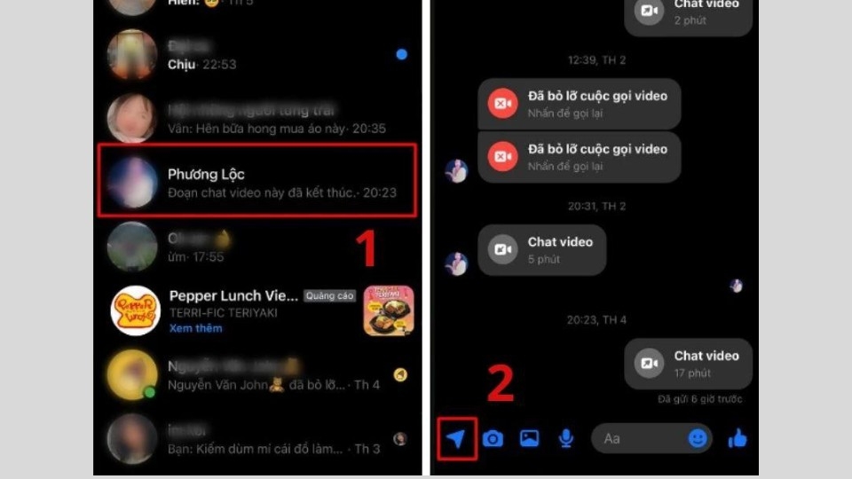 Chọn biểu tượng “Chia sẻ vị trí”