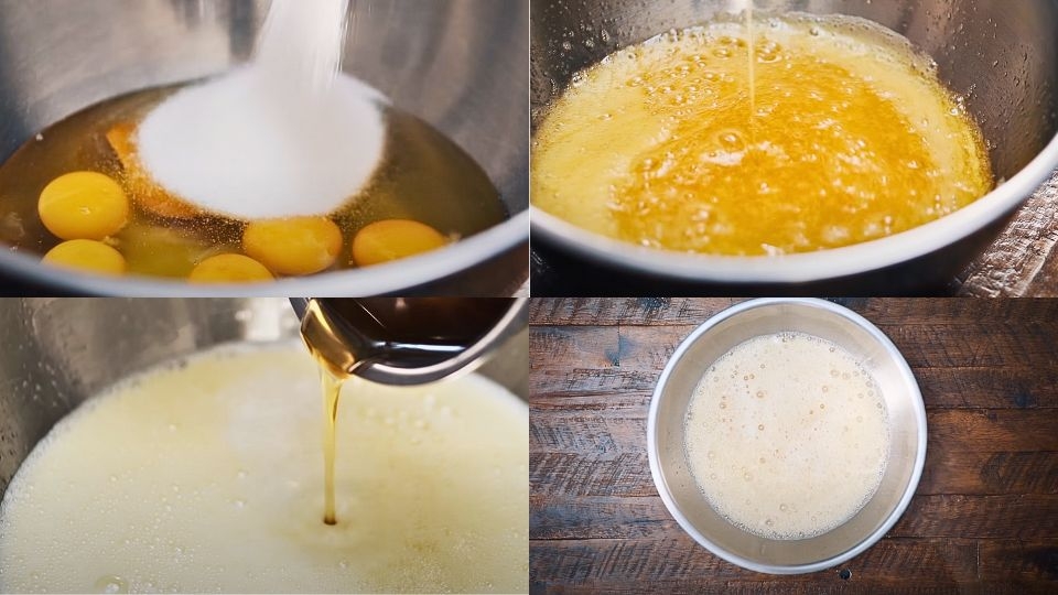 Chuẩn bị hỗn hợp bột làm bánh Pancake