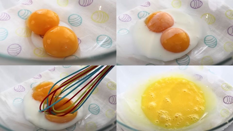 Tách lòng đỏ và lòng trứng