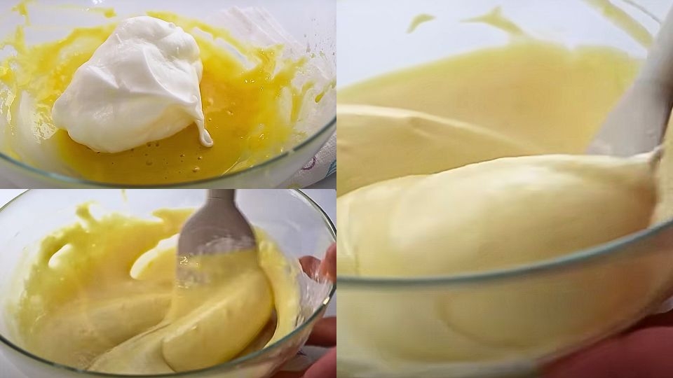 Chuẩn bị hỗn hợp bột làm bánh Souffle Pancake