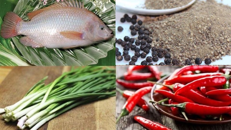 Nguyên liệu làm cá diêu hồng kho tiêu 