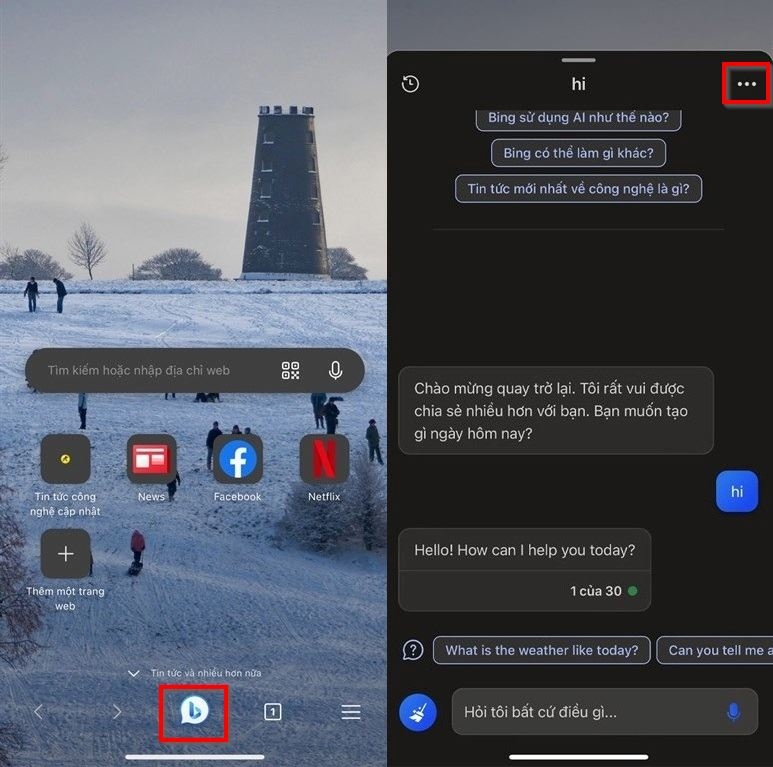 Cách đổi tên cuộc trò chuyện Bing của Microsoft Edge trên iPhone 1