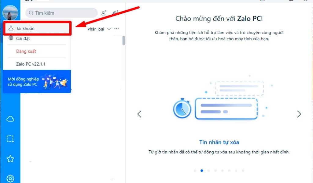 Cách xóa ảnh bìa zalo bước 1