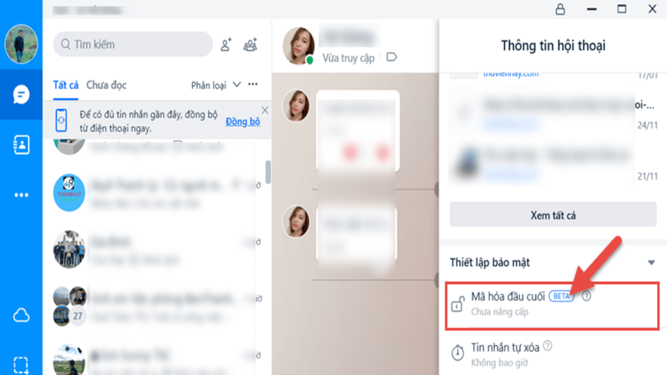 Tính năng mã hóa đầu cuối tin nhắn giúp bảo vệ thông tin Zalo của người dùng