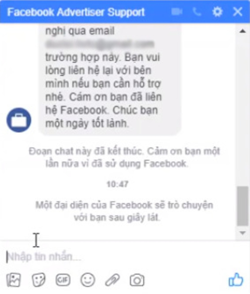 Bong bóng Chat Support Facebook