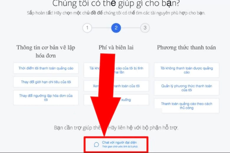 Bước 4 mở Chat Support Facebook trên điện thoại