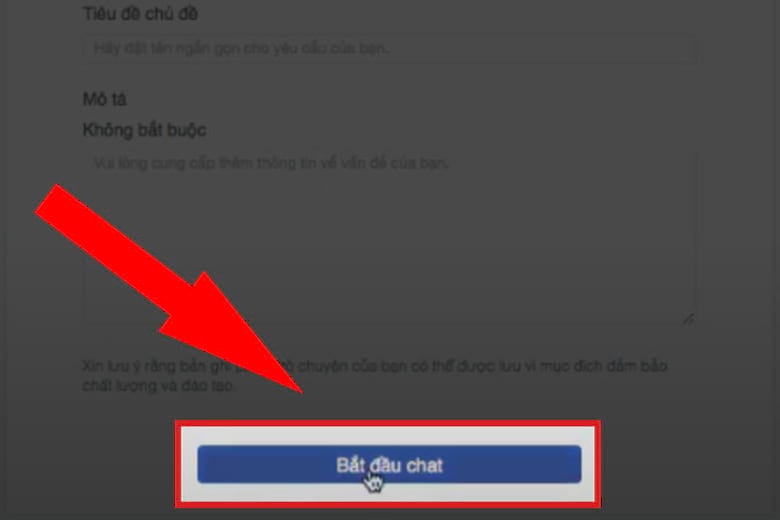 Bước 5 mở Chat Support Facebook trên điện thoại