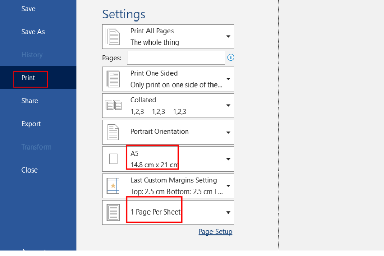 kích thước a5 05