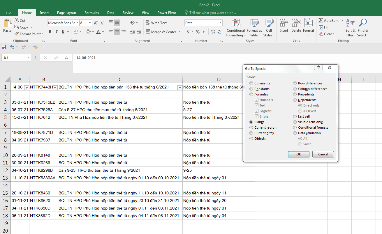 Thủ thuật xóa ô trống trong excel cực kỳ nhanh chóng và đơn giản 13