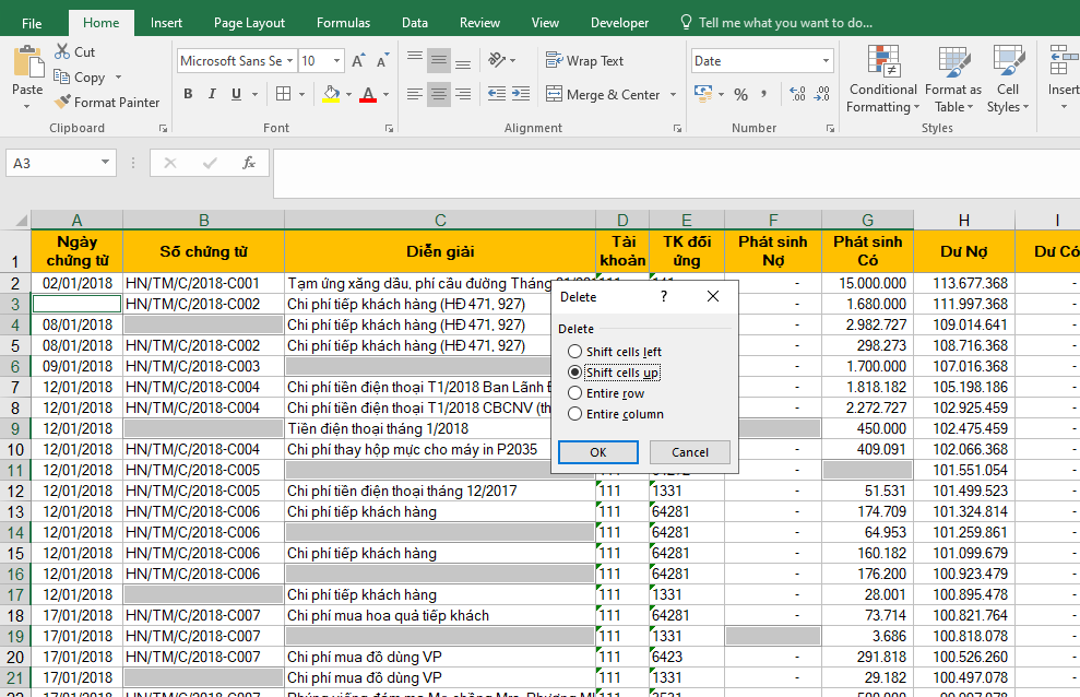 Thủ thuật xóa ô trống trong excel cực kỳ nhanh chóng và đơn giản 7