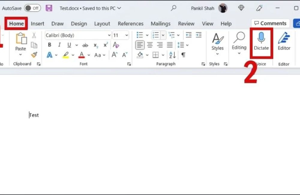 Nhập văn bản bằng giọng nói Word 2016, 2021