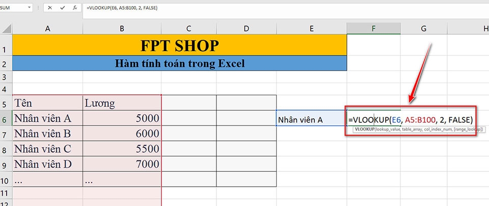 Hàm VLOOKUP