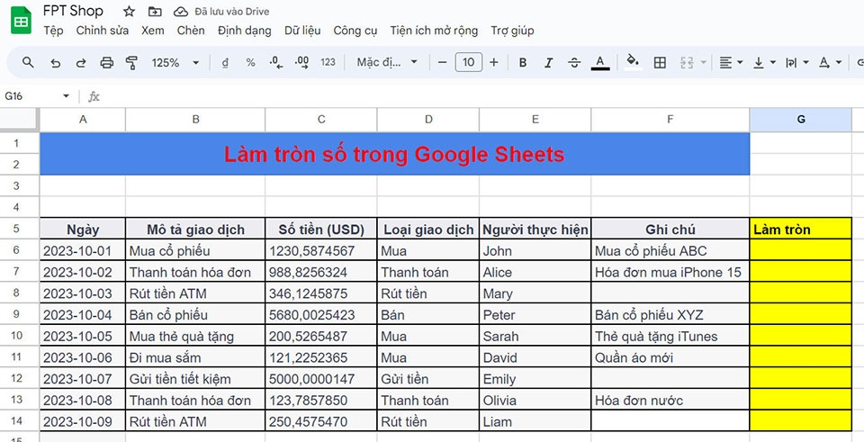 Bí quyết làm tròn số trong Google Sheets - Ảnh 02